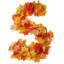 2 Pack Deep Red Autumn Garland 79" Autumn Leaves Garland | Artificial Fake Faux Fall Vine Rattan for Autumn Decorations Home Fall Decor Halloween
