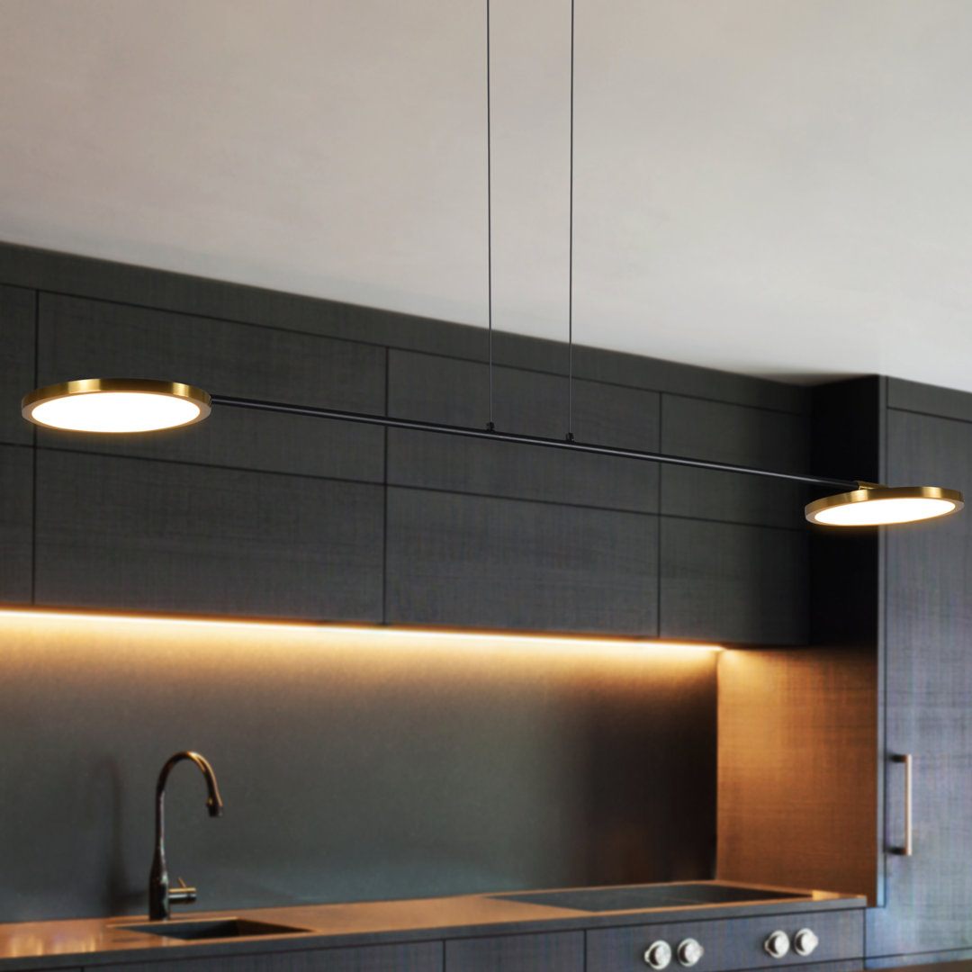 Torino 39-in Integrated LED Height Adjustable ETL Certified Pendant Light with Rotating LED Disks VONN Lighting