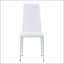 Chaise de salle à manger moderne en polyuréthane blanc avec pieds argentés - ensemble de 6-136562125-136562122