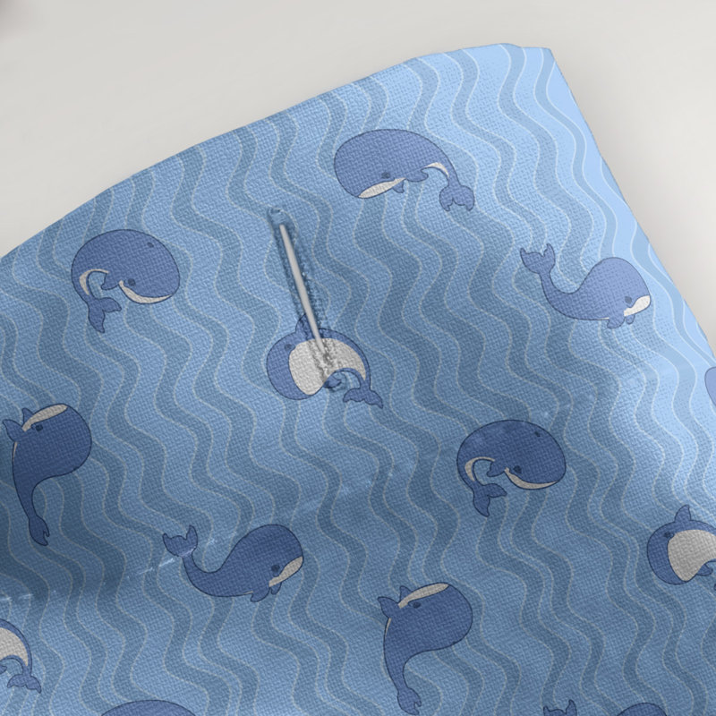 Katelyn Elizabeth Whales Single Sower Curtain, Blue