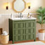 Armoire de salle de bain en bois massif de 36 po fabriquée à la main, meuble-lavabo rustique vieilli avec portes à fermeture douce, poignées dissimulées et rangement spacieux, installation facile-1815008890