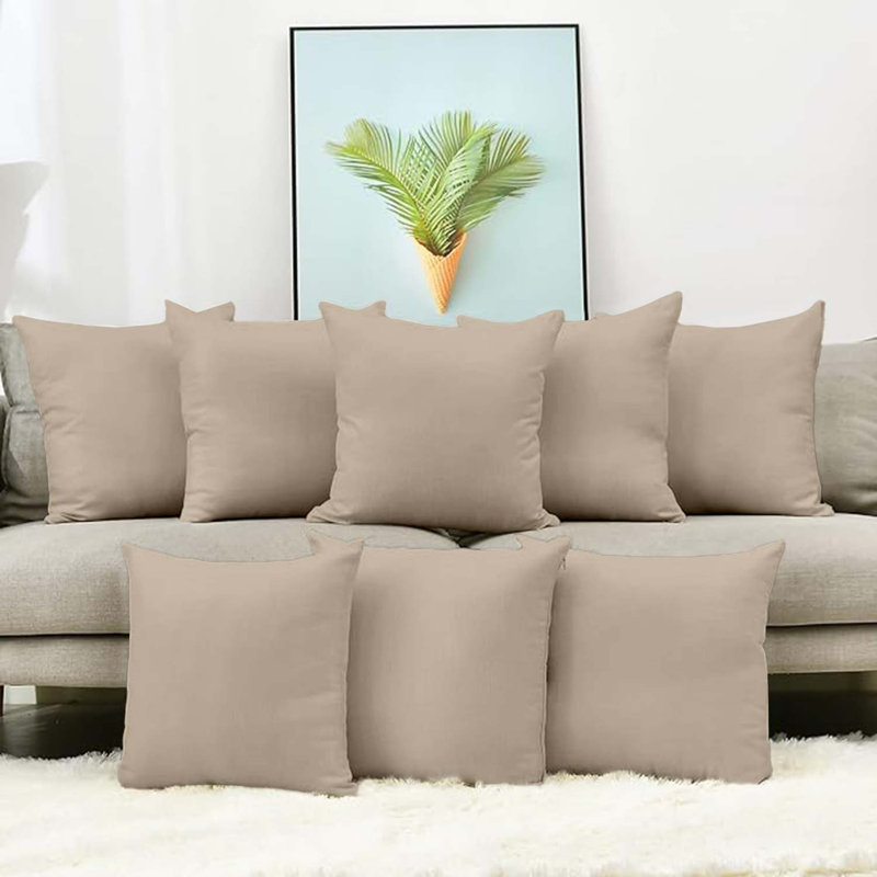 Aldino Square Throw Cushion Pad, Beige