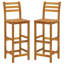 3 Piece Patio Bar Set Solid Wood Acacia