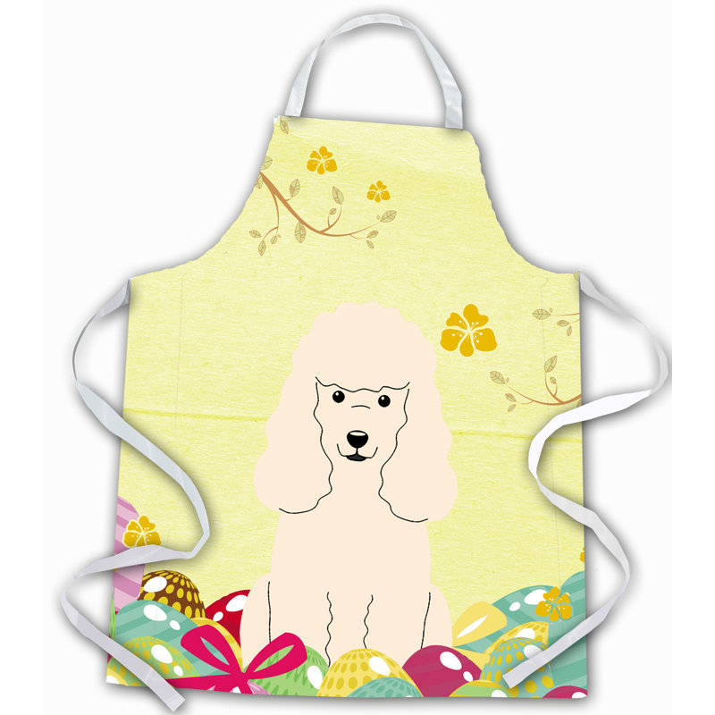 Tablier œufs de pâques, Jaune / Havane, Caniche