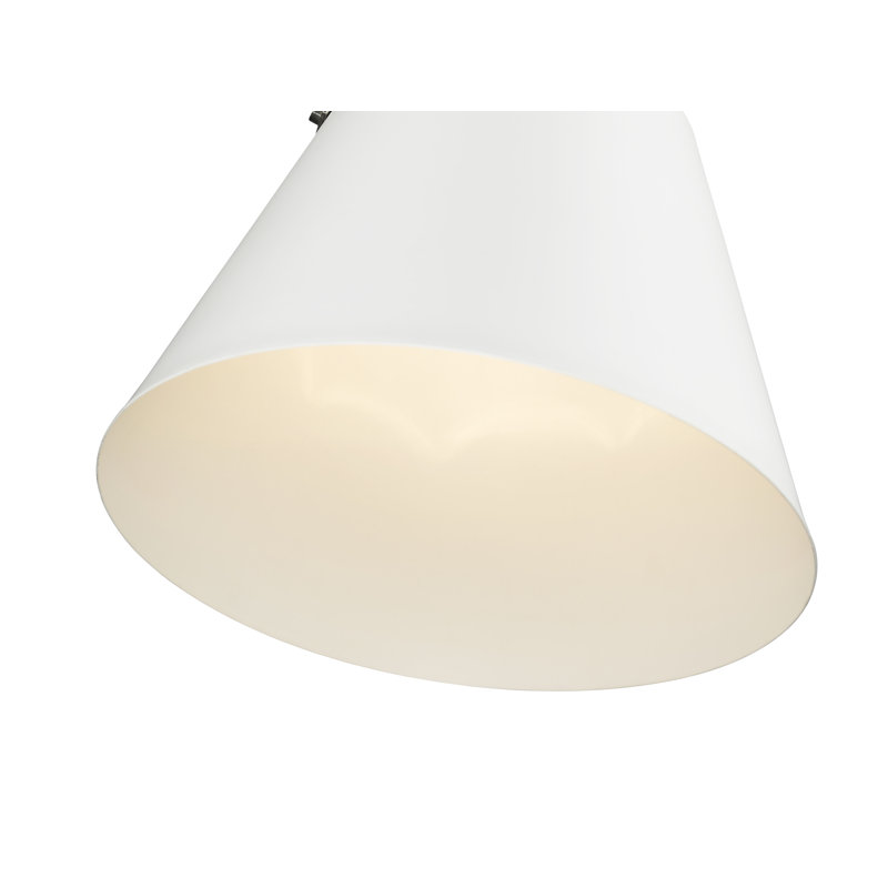 Chrisha 1 - Light Single Pendant, Brushed Nickel, Matte White, 13.75" H x 12.5" W x 12.5" D