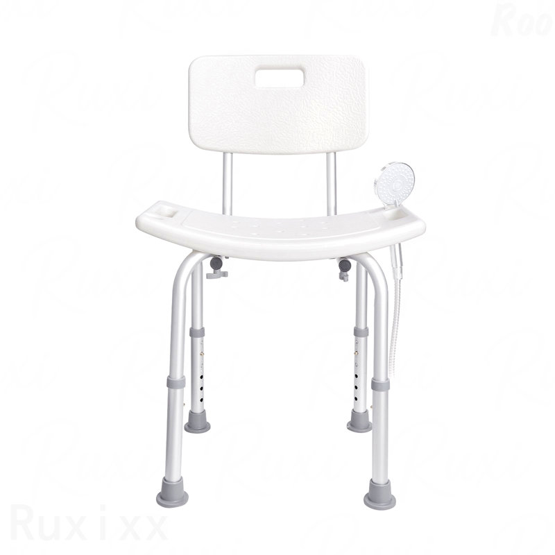 Shower Chair, Shower In Stylish Offices Seat With Back, Adjustable Height Shower Footstool, Shower Chair For Inside Shower Bathtub, Non-Slip Bathroom Bench Bath Chair For Elderly Disabled Handicap, 350 Lbs Capacity