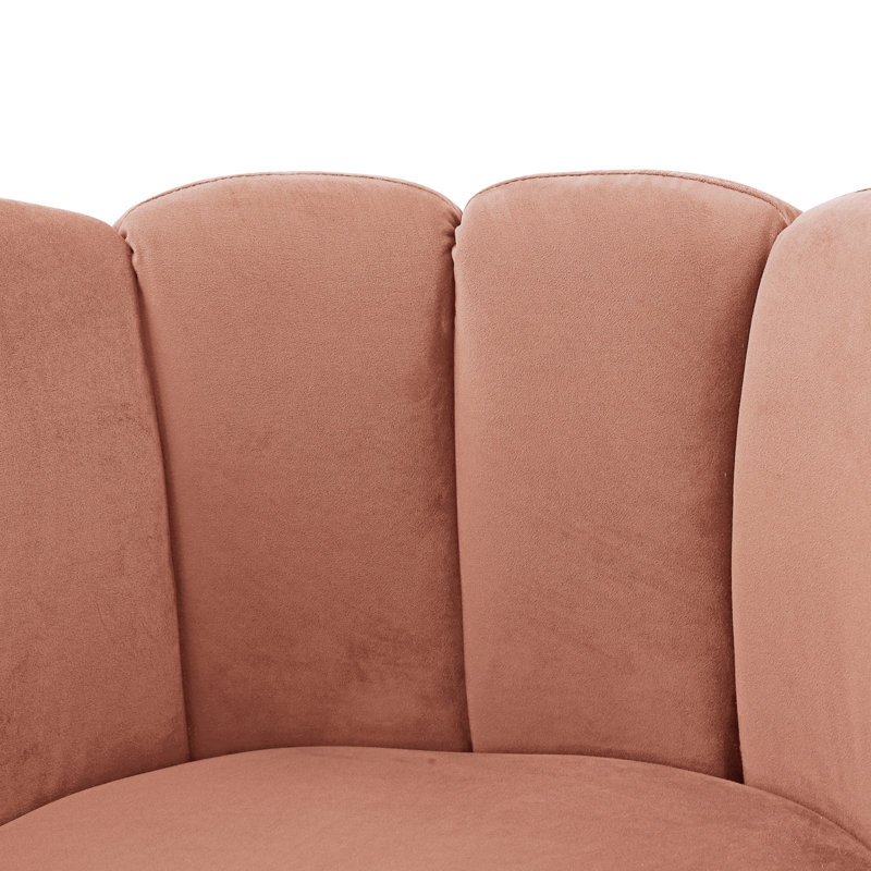 Chaise d'appoint pivotante en velours Ragland, Rosé, Or