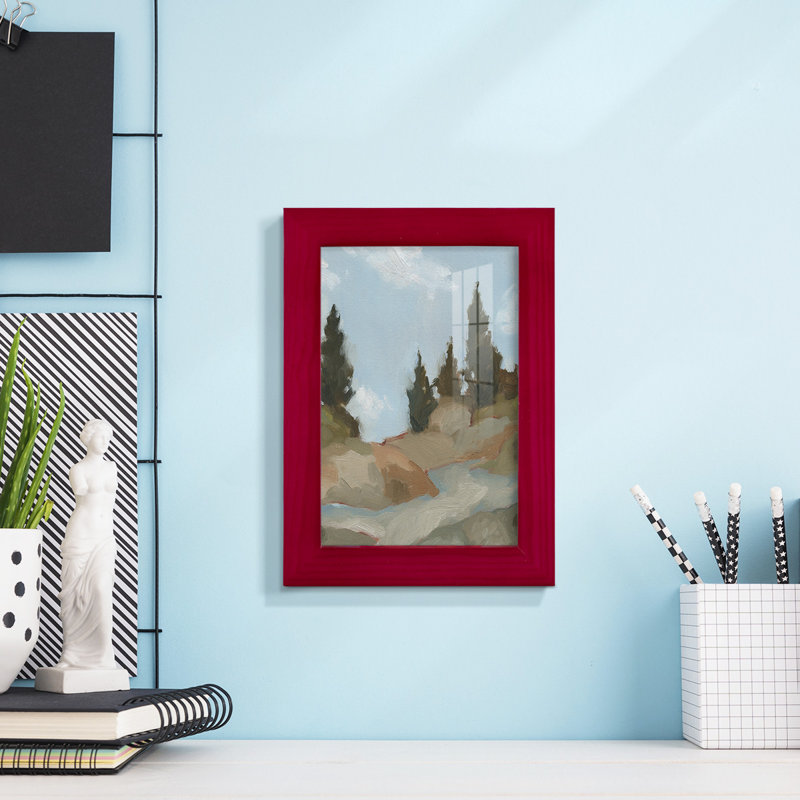 West Fourche Trail II sur papier, Rouge, H 7 po x l 5 po x P 1 po