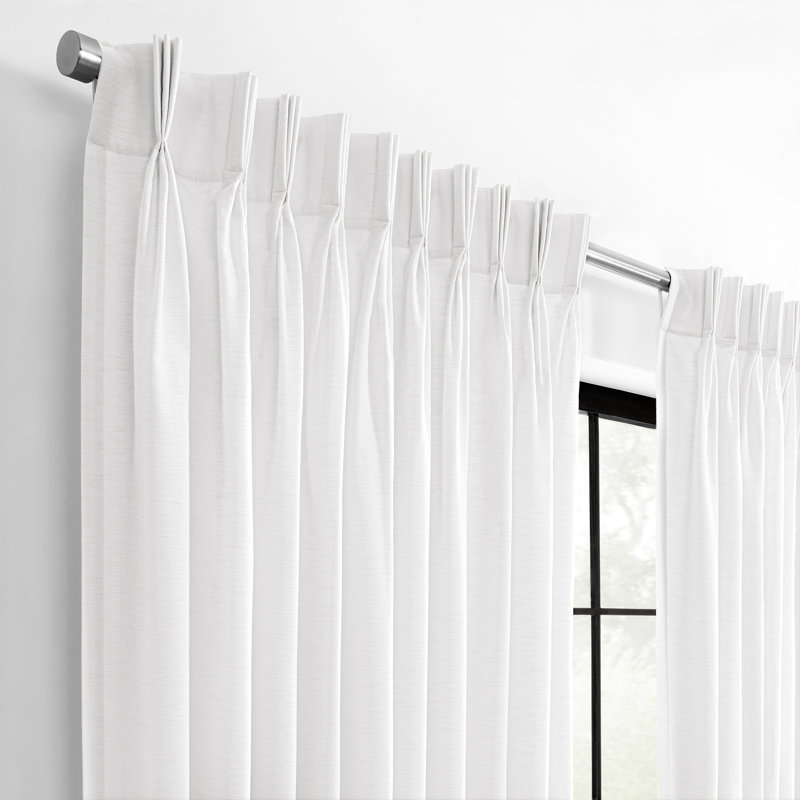 Waverly Serendipity Pinch Pleat Light-Filtering Window Panel, White, 25" W x 84" L