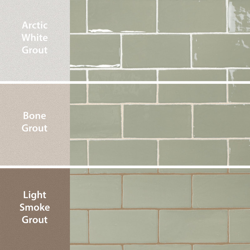 Chester 3" x 6" Ceramic Subway Wall Tile, Sage Green