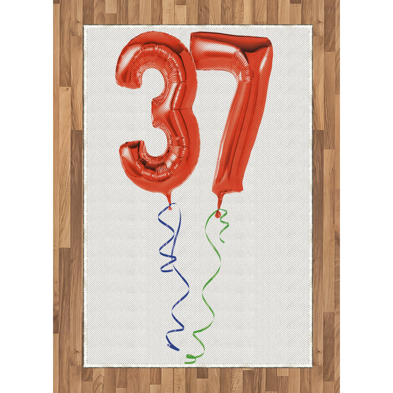 Birthday High Density Long Fiber Poly Threads Decorative Area Rug Carpet, Rectangle 4' x 5'8"