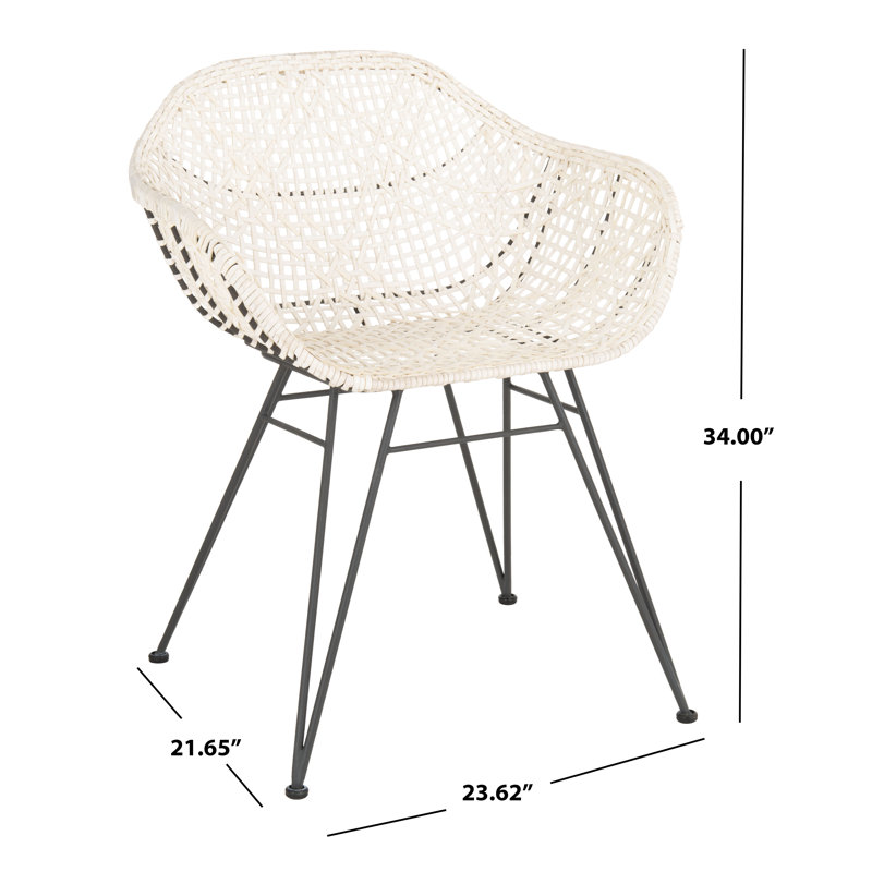Dannelley 18'' H Leather Upholstered Metal Armchair