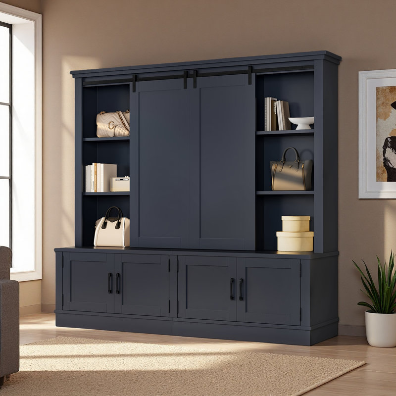 The Multifunctional Entryway Cabinet Features Sliding Rails For Ample Storage Space, Cleverly Combining A Storage Unit With A Tree-Shaped Entryway Design