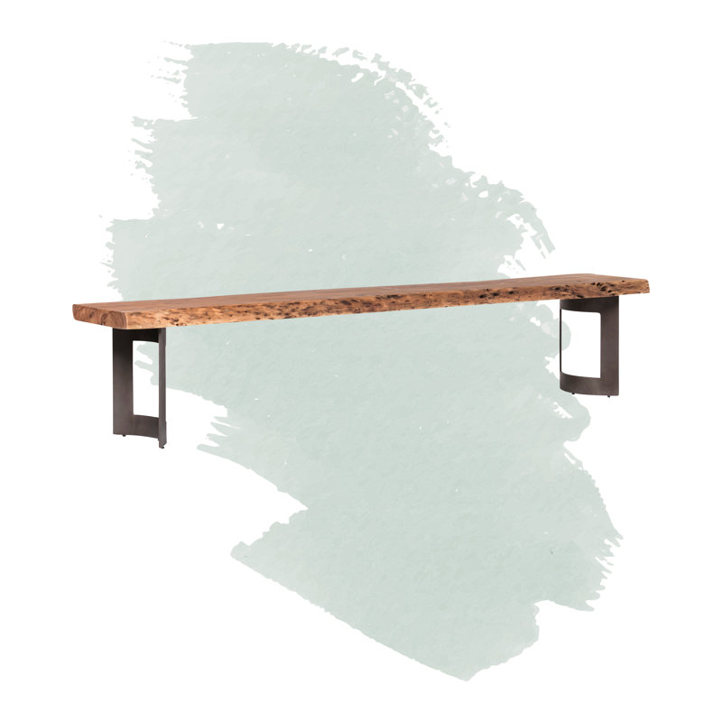 Banc en bois Burnell Live Edge, Brun / noir, H 18 po x l 76 po x P 15 po