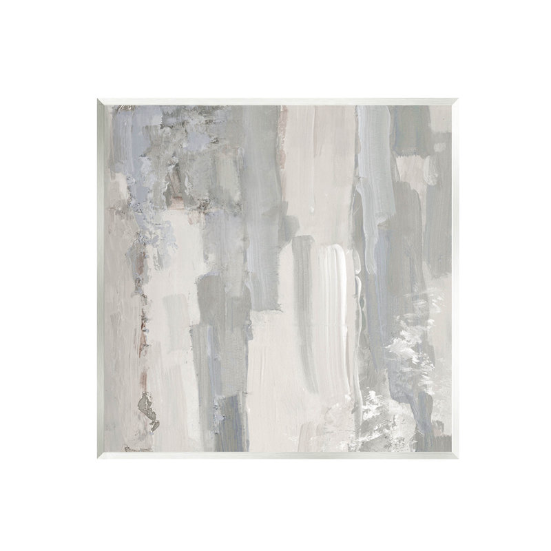 Art mural sur toile gris brossé abstrait par Sally Swatland, L 12 po x H 12 po, Unframed