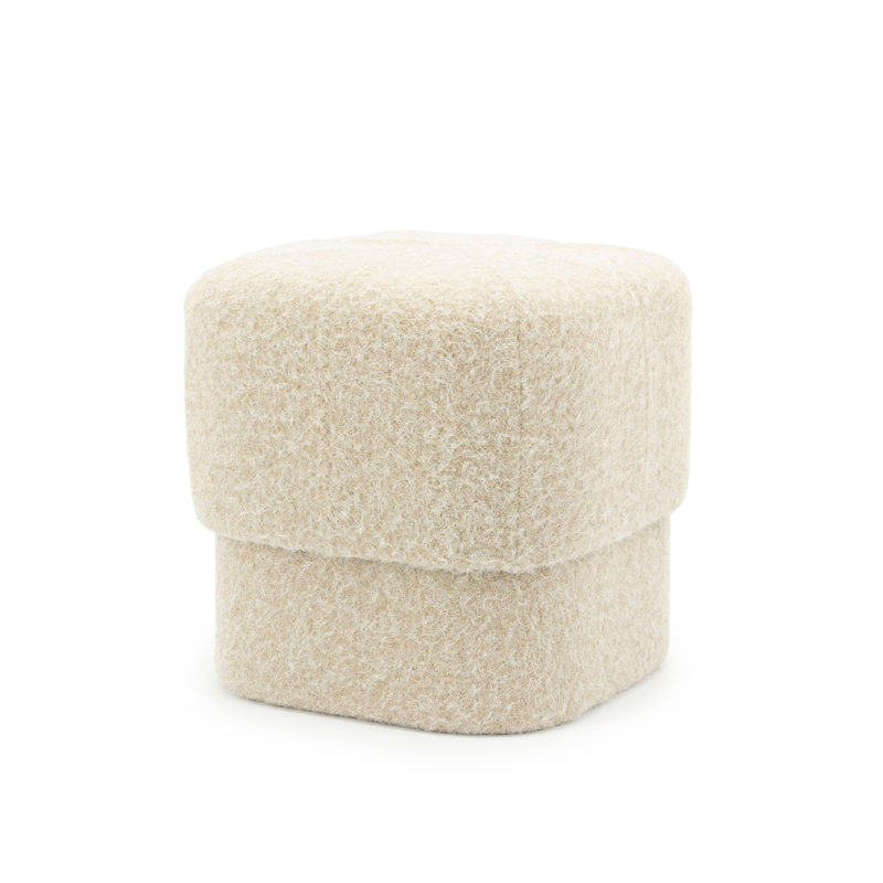 Accent Stool Upholstered Accent Stool, Beige