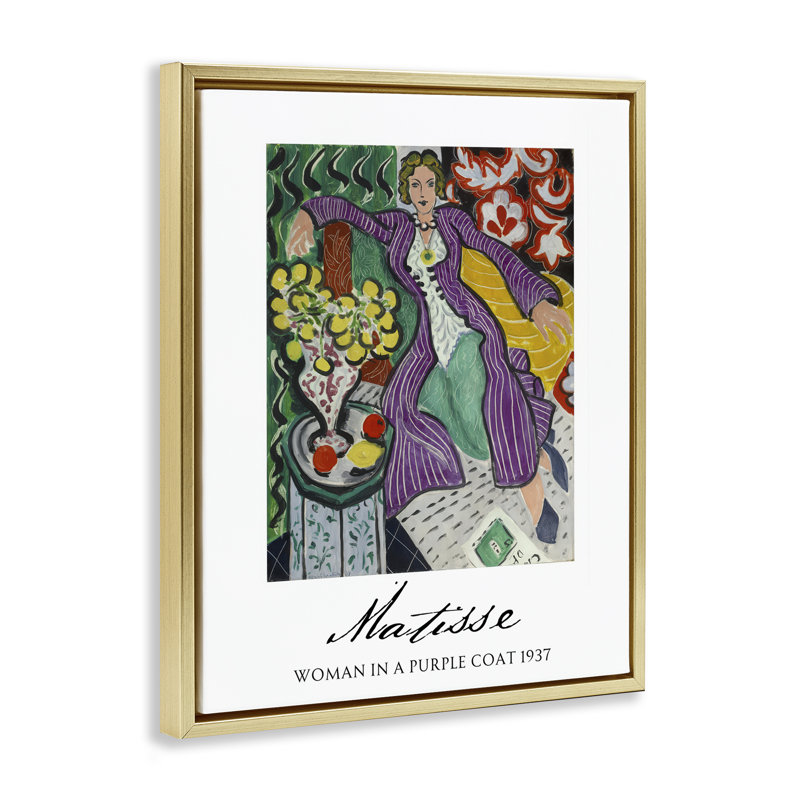 Cadre flottant Matisse, H 31 po x l 25 po, Cadre flottant métallique doré