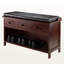 Banc de rangement à coussins de siège brun à 2 tiroirs Signe, H 21,65 po x l 37,97 po x P 14,36 po Signe