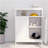 Bathroom Standing Storage With Double Shutter Doors Cabinet-White