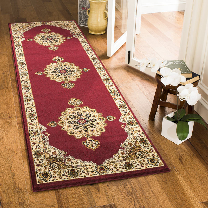 Contemporary Indoor Area Rug, Red, Runner 2'7" x 7'3"