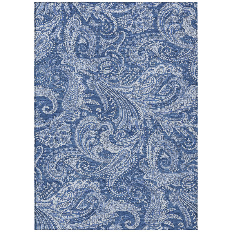 Fareham Flatweave Washable Paisley Indoor / Outdoor Rug, Rectangle 3' x 5'