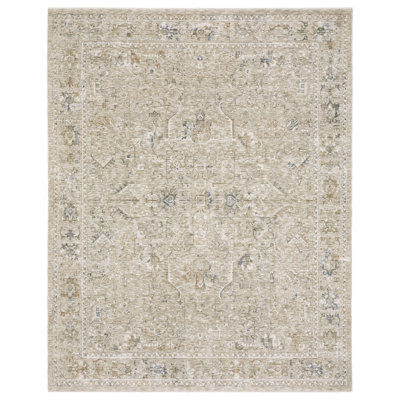 Kuebler Distressed Traditional Beige/ Blue Area Rug