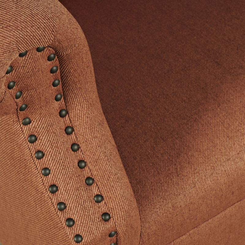 Fauteuil demi-tonneau rembourré contemporain Lily, Polyester 100% épice