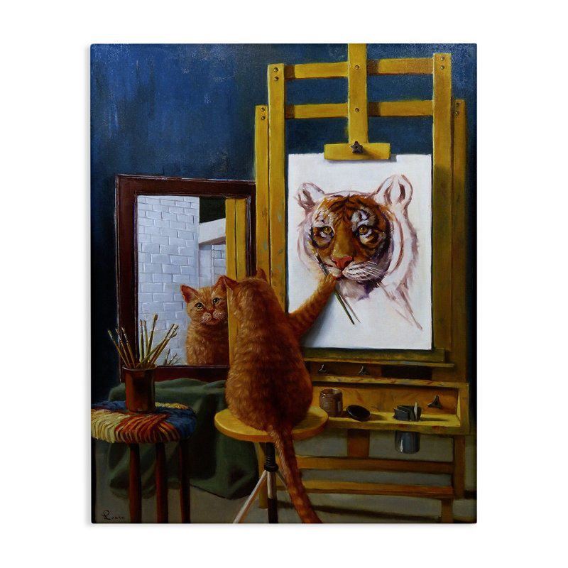 «Cat Confidence Self Portrait as a Tiger Funny», impression, H 40 po x l 30 po