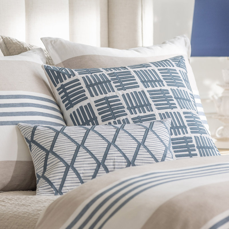 Striped Cotton Blend Throw Pillow, 20" x 26"
