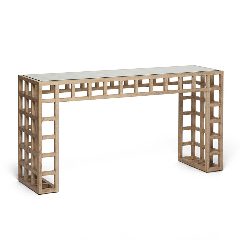 Corinne 61'' W Glass Console Table