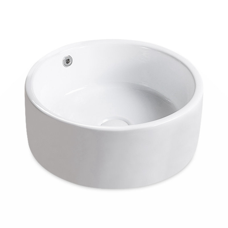 Wenty 16.75'' White Ceramic Circular Bathroom Sink