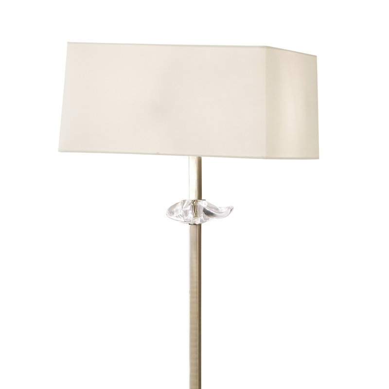 171cm Traditional Floor Lamp, Cream, Antique Brass