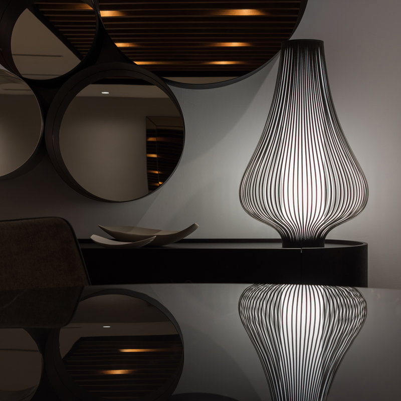 Blossom Table Lamp, Dark Gray, 28" H x 20" W x 20" D