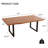 Dining Room Table Set For 4-6 – 63" Extendable Kitchen Table With 2  Benches,Mid-Century Dining Table Set With Bench  For 4-6 Personal(Red Cherry)-1450382612