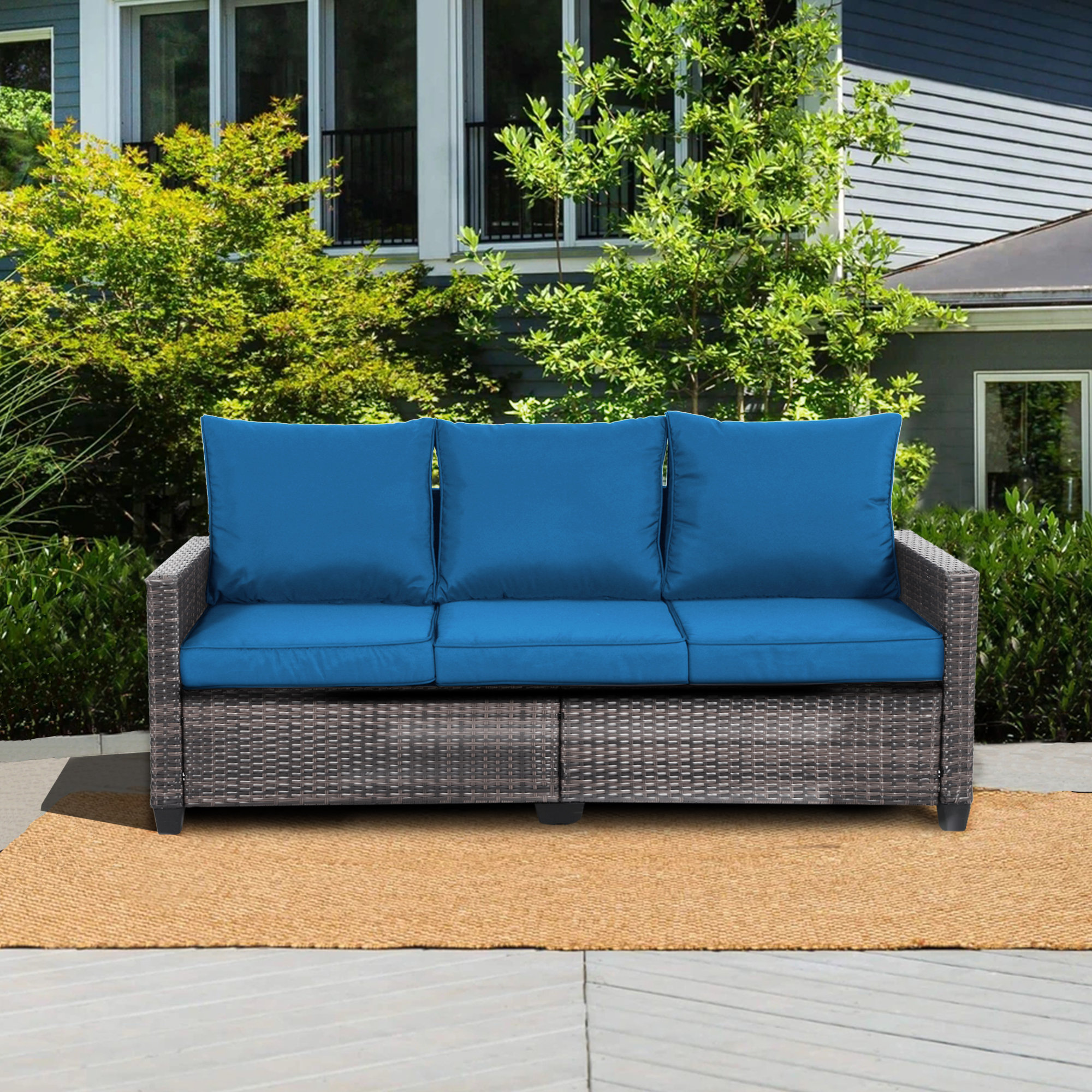 Ebern Designs Hdpe Wicker Outdoor Patio Sofa - Wayfair Canada
