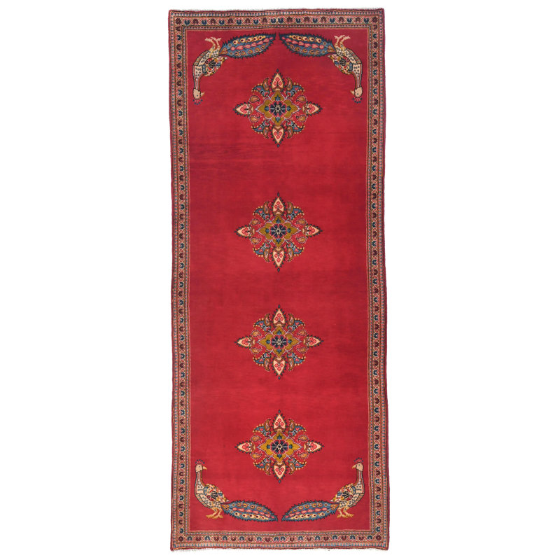 Tapis oriental rouge unique 4X9 One-of-a-Kind
