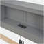 Lit plateforme double avec tête de lit à rangement, USB, lit gigogne simple et 3 tiroirs, gris-129631690-129631687