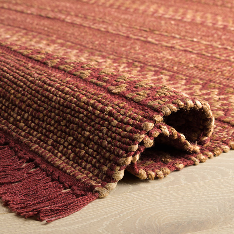 Natural Fiber 123 Hand Woven 50% Jute; 50% Cotton Geometric Shapes Rug, Runner 2' x 9'