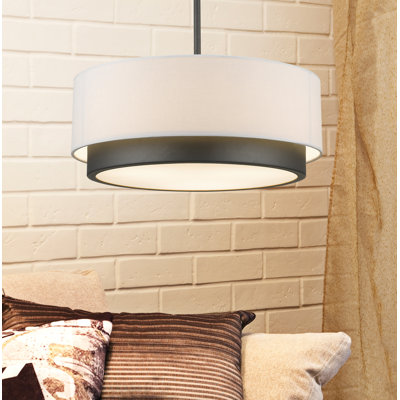 Luminaire suspendu tambour unique à 3 lumières Josue
