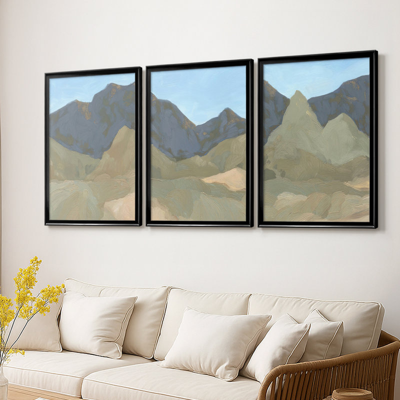 Saddle Mountain I - Toile tendue avec châssis sur mesure - 3 pièces, Noir, H 21 po x l 30 po