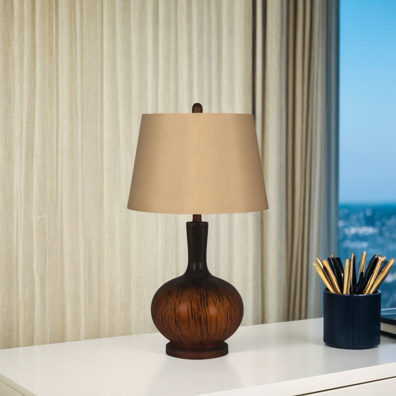 Lampe de table 27 po, cuivre noir