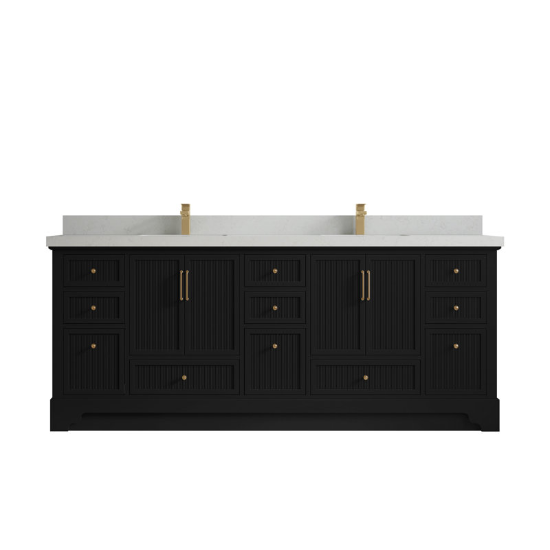 Ensemble de meuble-lavabo double 84 po Alys (option boutons)