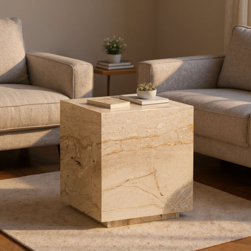Table d'appoint carrée en marbre