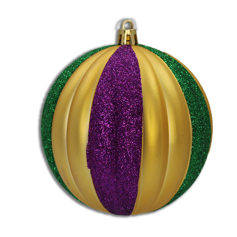 Ensemble de 12 décorations de Noël en forme de boule scintillante arctique, Vert / or / mauve