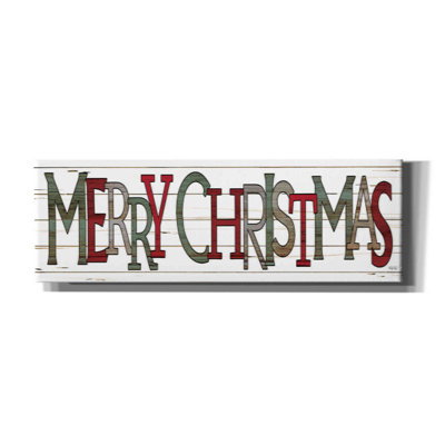 «Merry Christmas Sign» par Cindy Jacobs - Art textuel sur toile tendue
