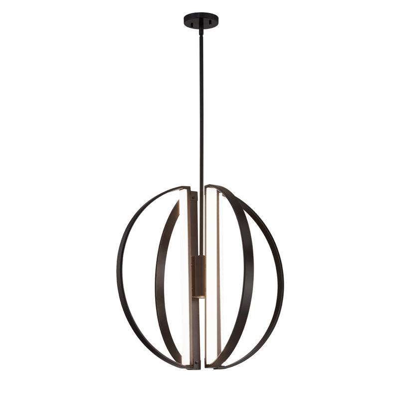 Lustre spectaculaire / unique à DEL Tayyibah, Noir mat, H 24 po x l 24 po x p 24 po