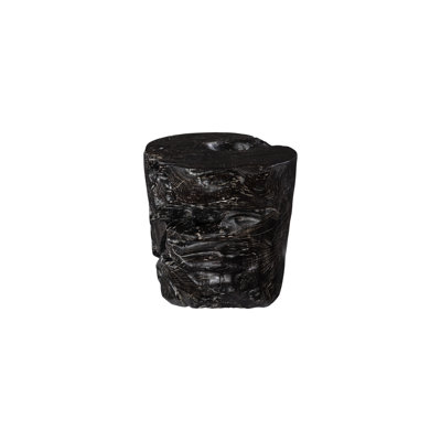 Tabouret d'appoint en bois massif noir délavé
