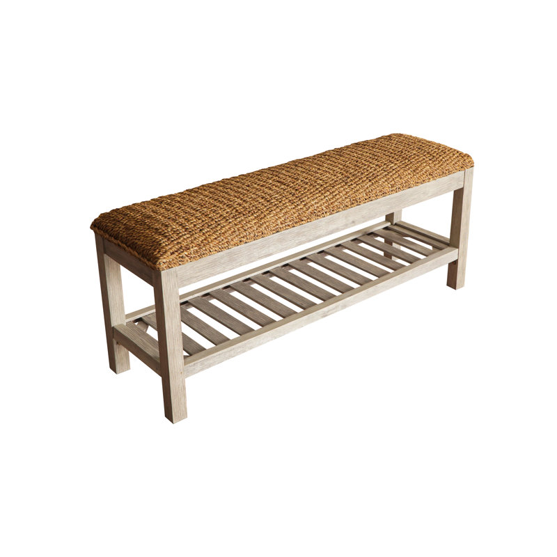 Banc de rangement en bois Bracy, Gris antique, Gris