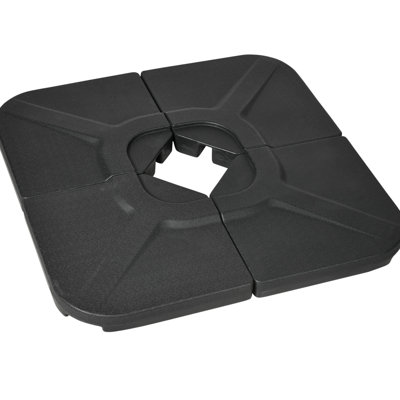 4 Cantilever Umbrella Base Weights 175Lb - Black . Strengthen Umbrella's Resistance To Elements With Water/Sand. Portable And Stackable 4 Pieces. Black. Fortify Weather &