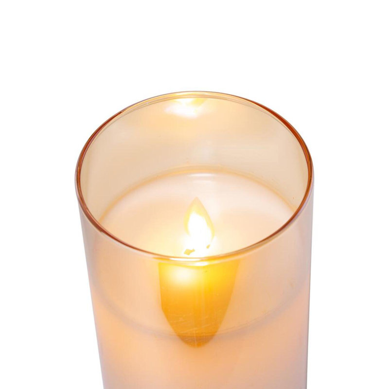 Bougies en cire véritable à DEL avec minuteur à télécommande, Ambre